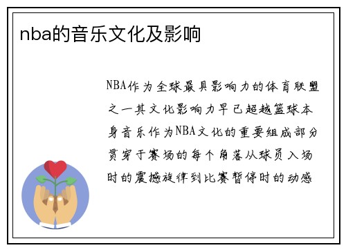 nba的音乐文化及影响
